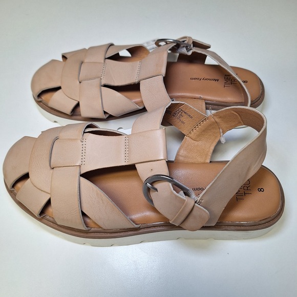 Time and Tru Women's Memory Foam Gladiator Sandals Tan Size 8 - Picture 2 of 7